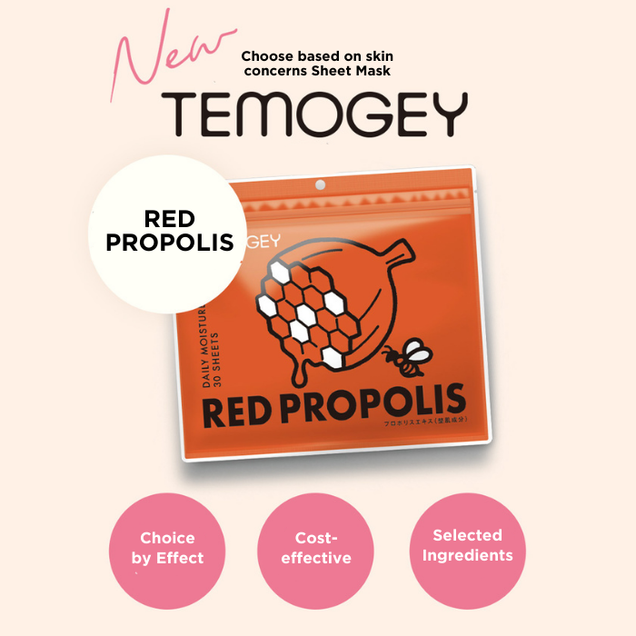 TEMOGEY Daily Moisture Sheet Mask Red Propolis - 30 Pieces