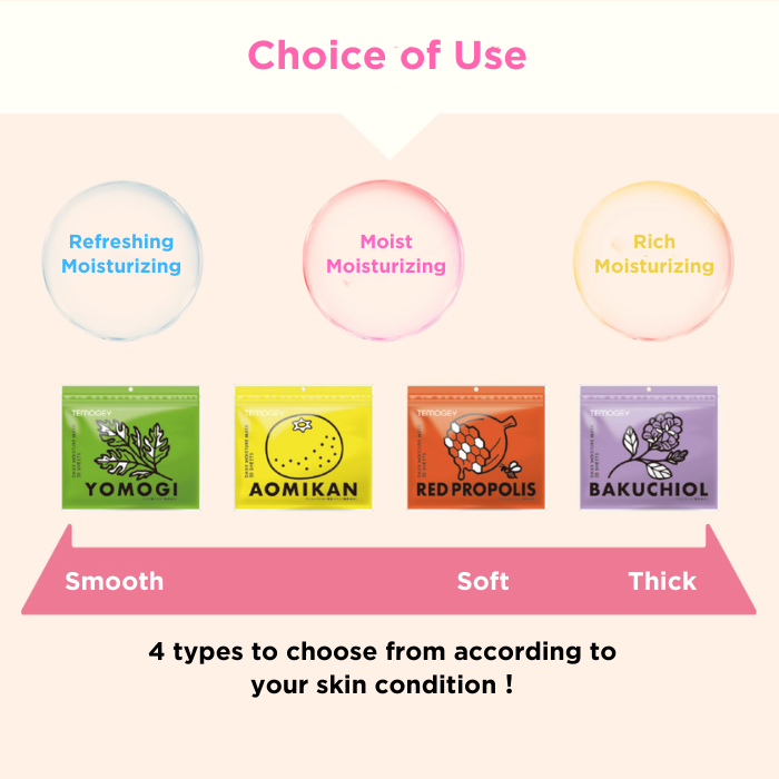TEMOGEY Daily Moisture Sheet Mask Yomogi - 30 Pieces
