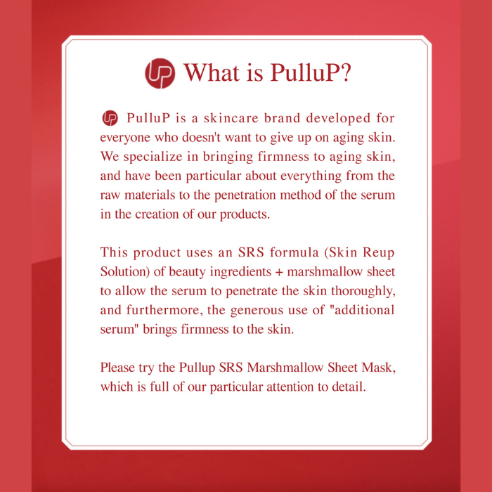 PulluP SRS Marshmallow Moisturizing Sheet Mask - 12 Sheet